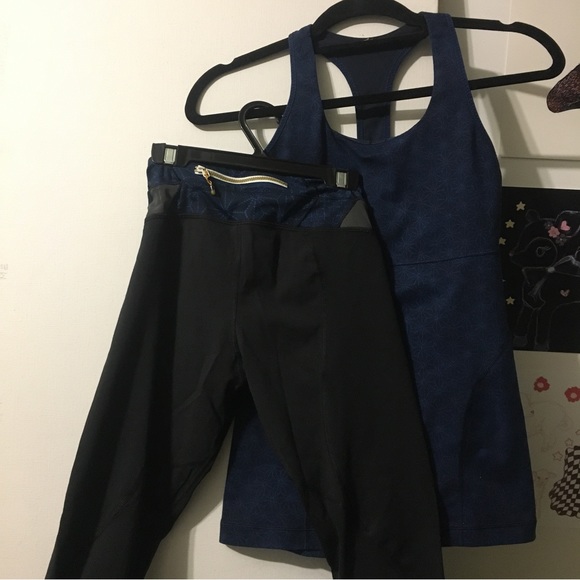 * NWOT Lululemon Size 6 / XS yoga matching set blue navy black gold white - Picture 6 of 14